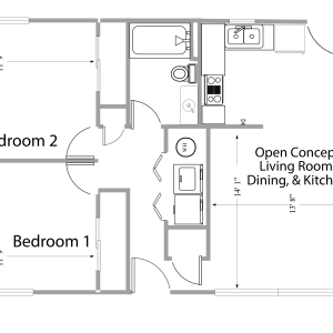 alcott cottage 2br floorplan